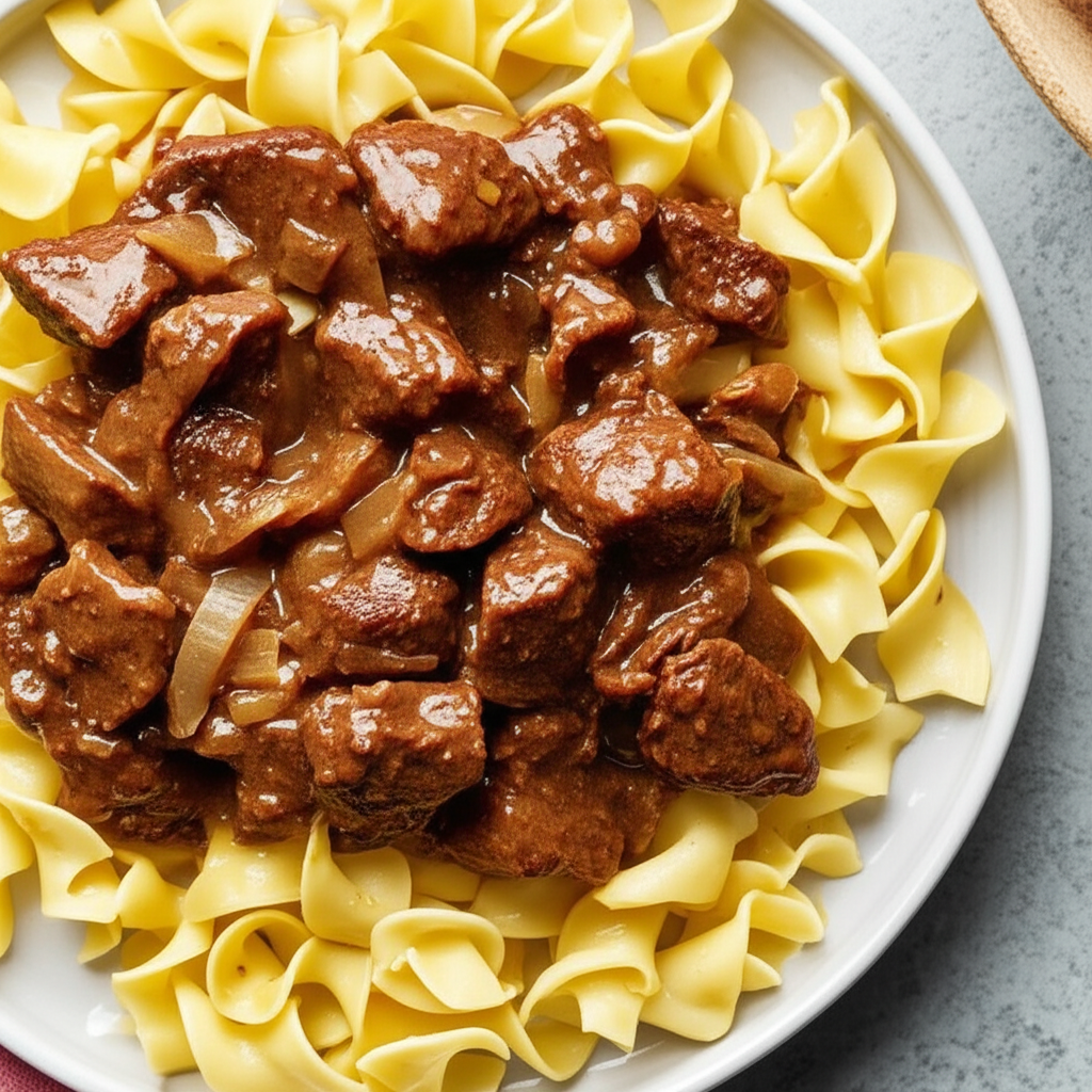 Beef Tips And Noodles image