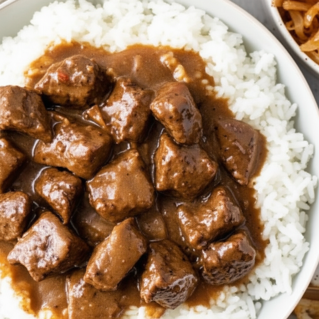Beef Tips On Rice image