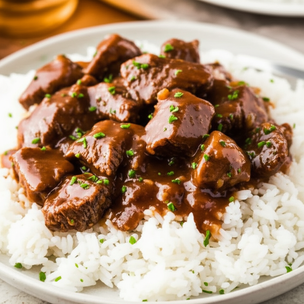Beef Tips On Rice Pressure Cooker image