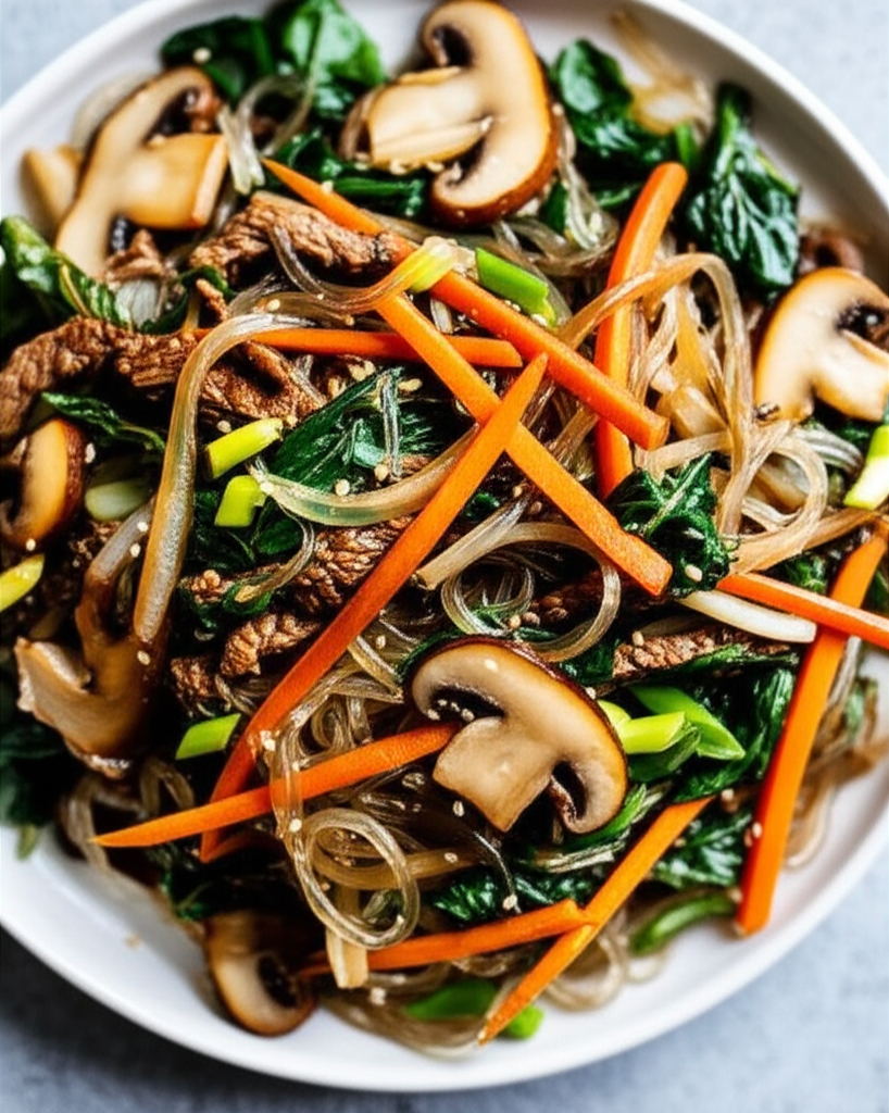 Beef Vegetables With Noodles Chapchae image