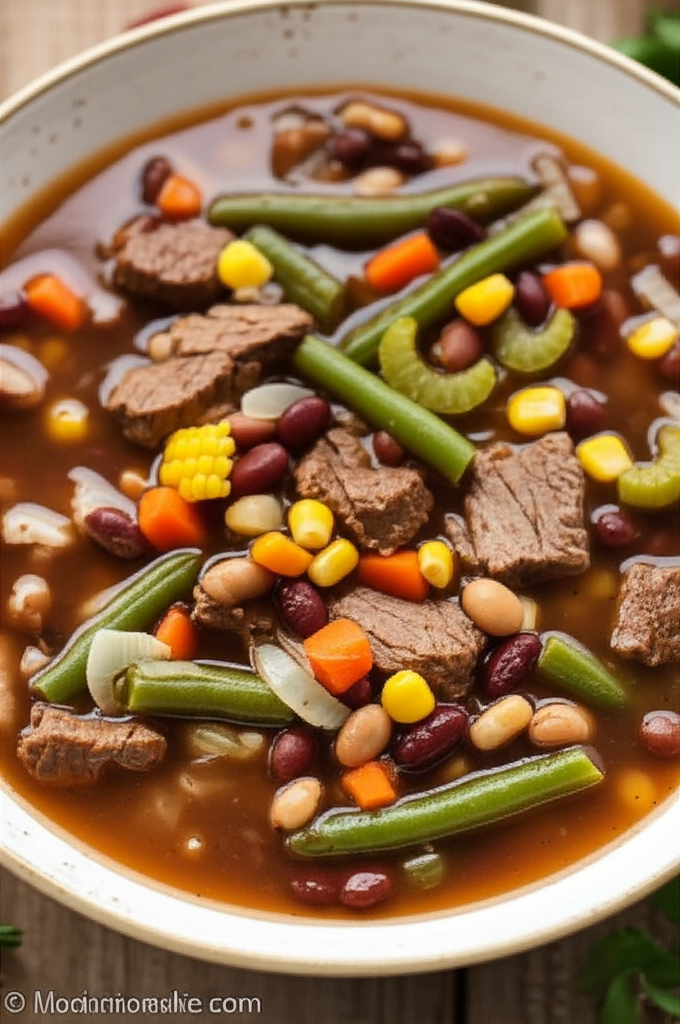 Beef Veggie Bean Soup image