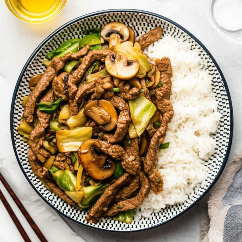 Beef With Cabbage And Mushrooms image
