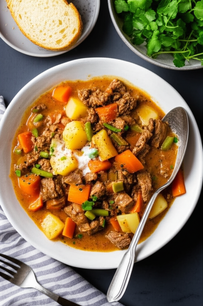 Beef With Vegetables And Sour Cream image