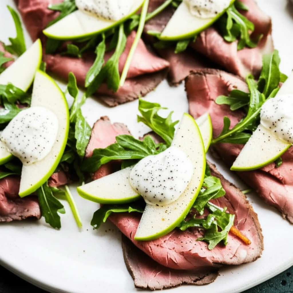 Beef Apple Arugula Appetizers image