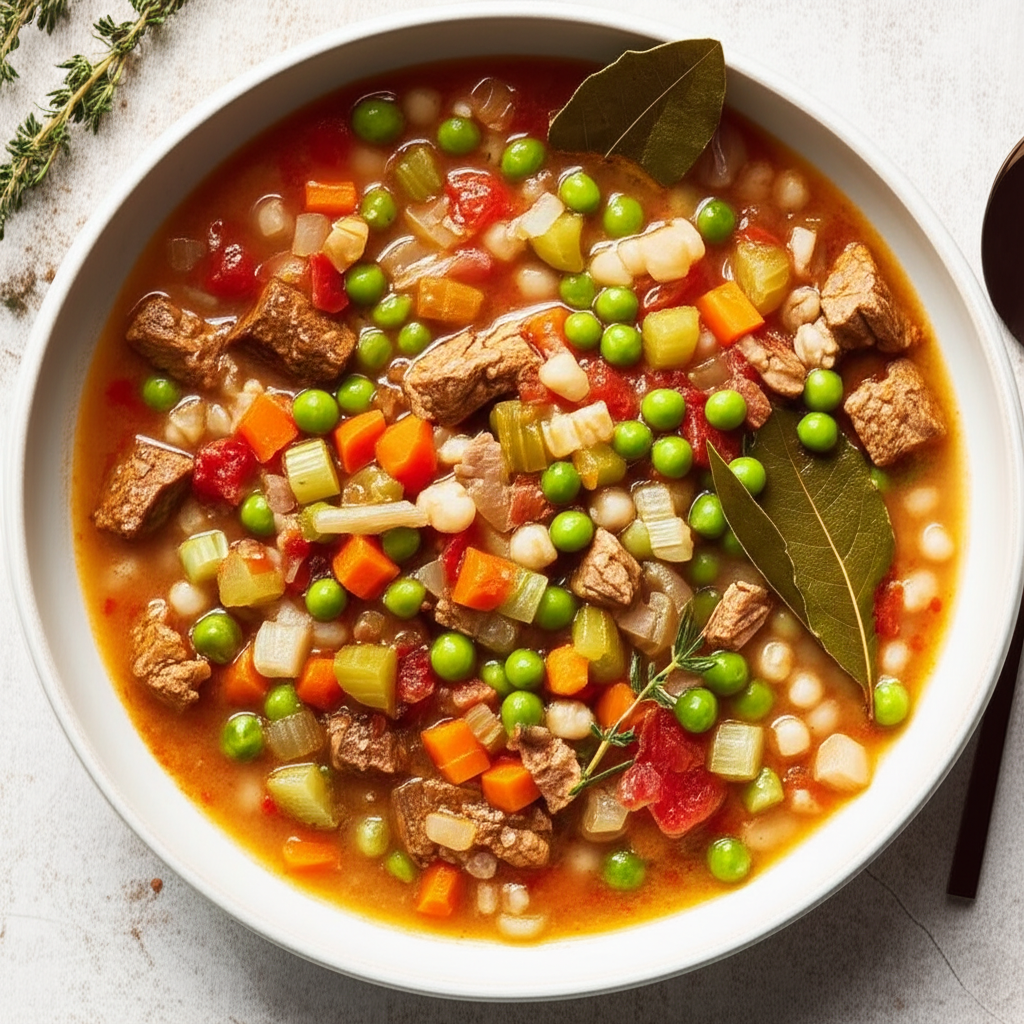 Beef Barley And Vegetable Soup image