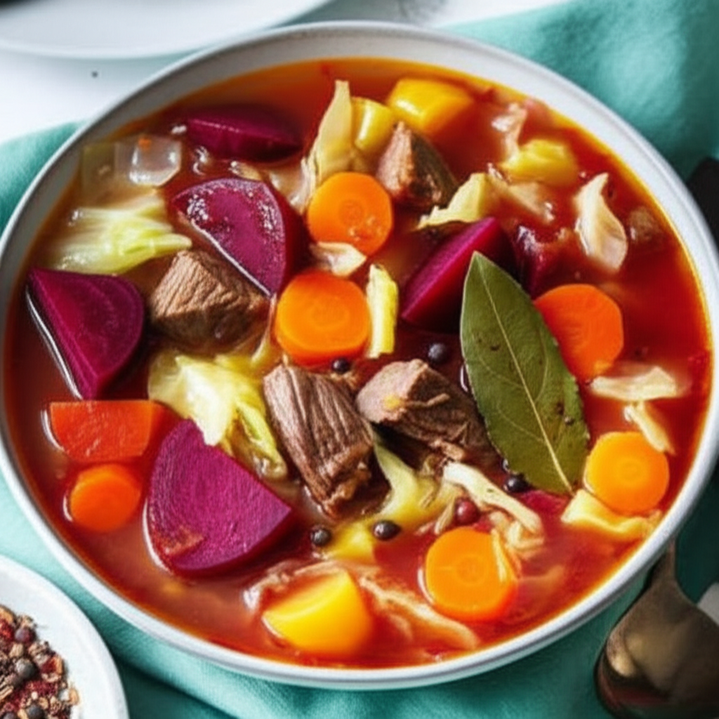 Beef Beet And Cabbage Soup Crock Pot And Ww image