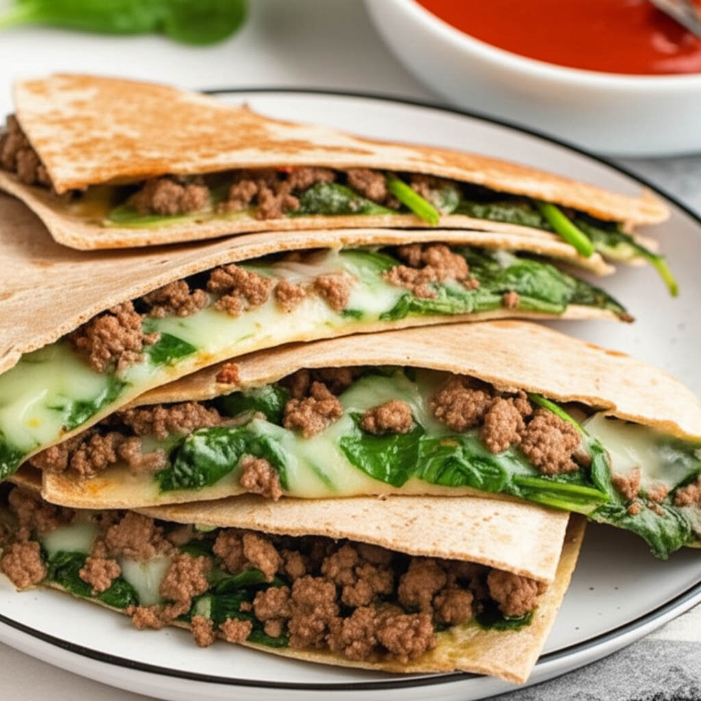 Beef Blue Cheese And Spinach Quesadillas image