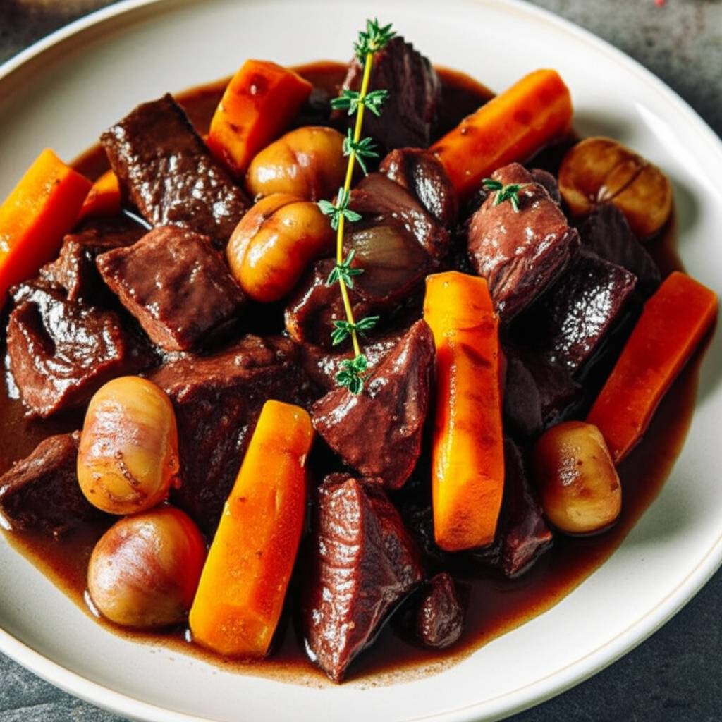 Beef Chestnut And Red Wine Stew image