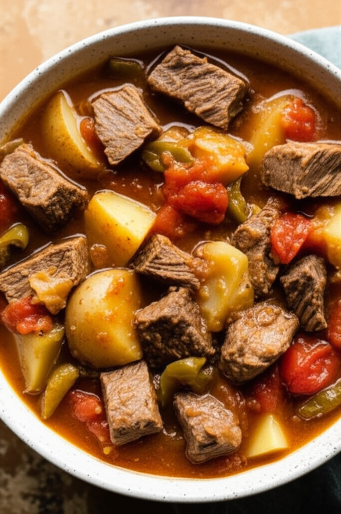 Beef Green Chili And Tomato Stew image