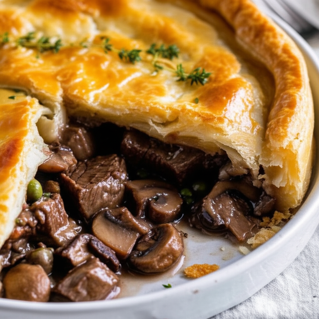 Beef Mushroom And Red Wine Pie image
