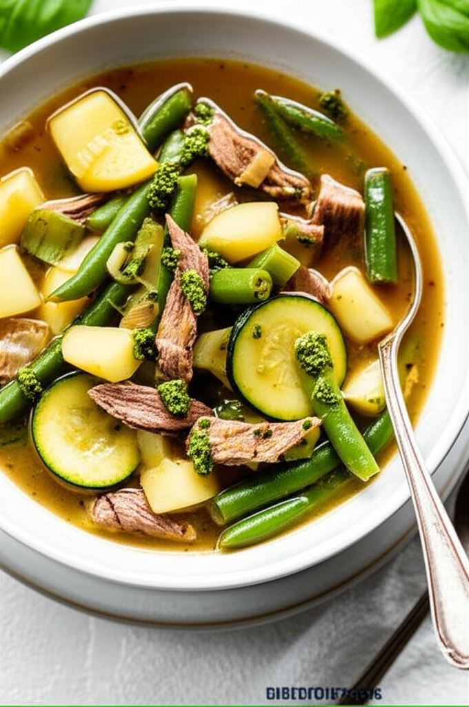 Beef Potato Basil Pesto Soup image