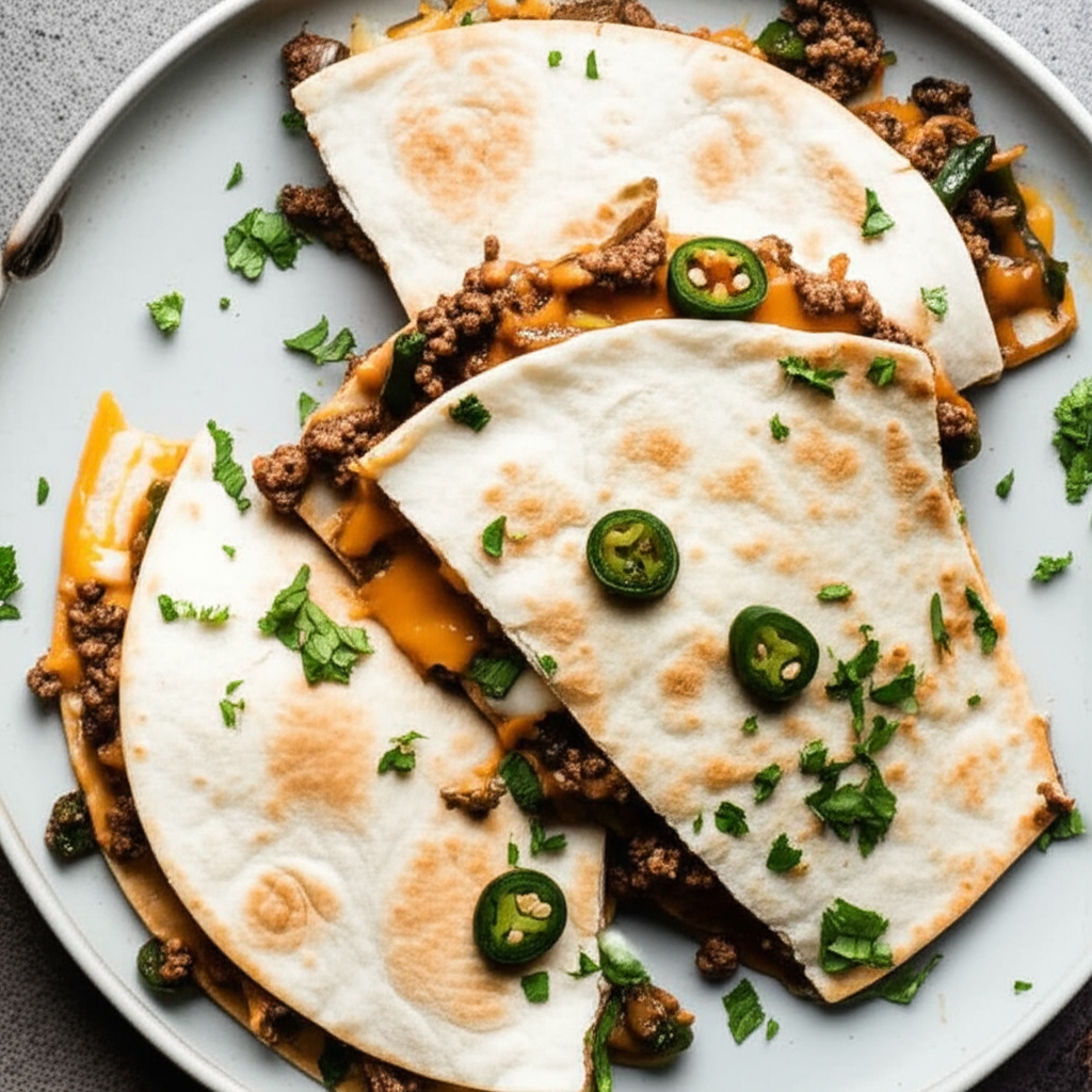 Beef And Green Chile Quesadillas image