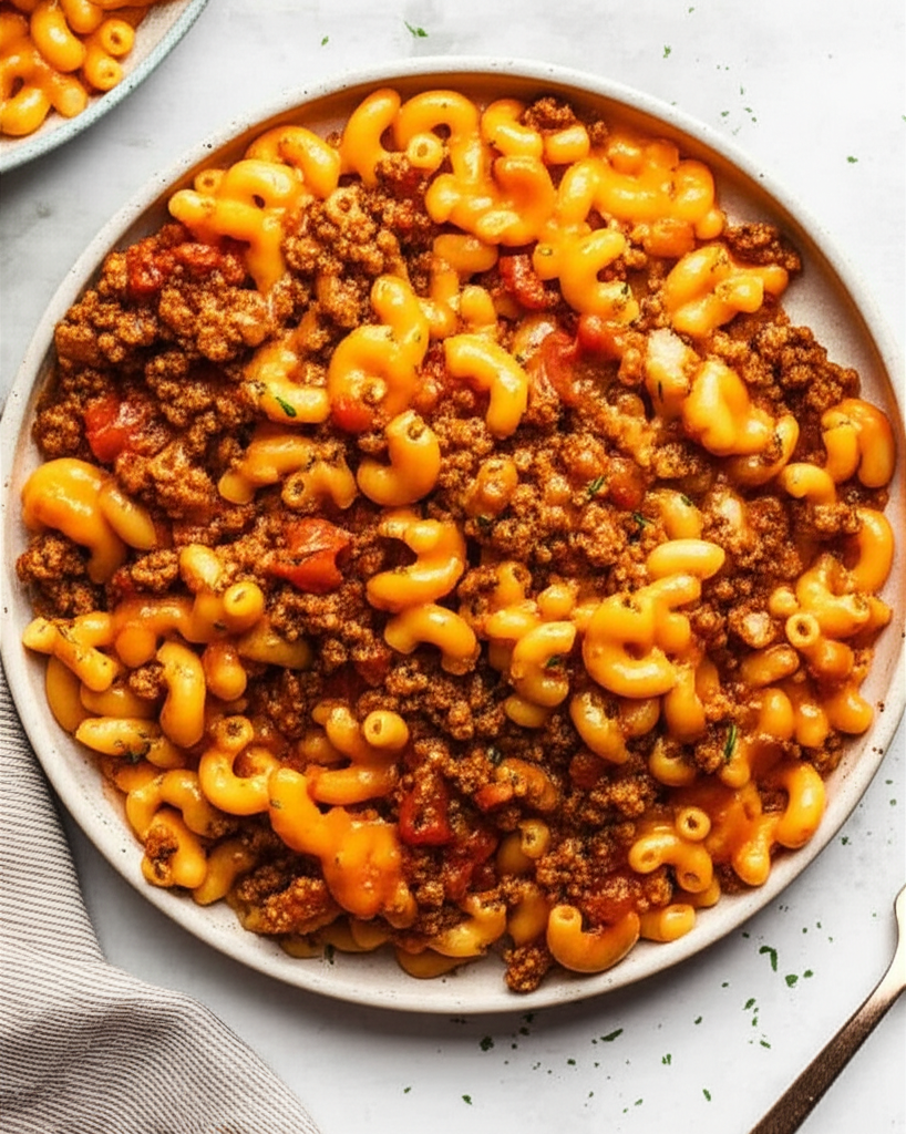 Beefy Salsa Macaroni And Velveeta Cheese image