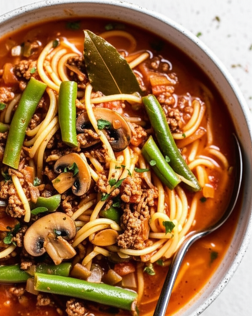 Beefy Spaghetti Soup image