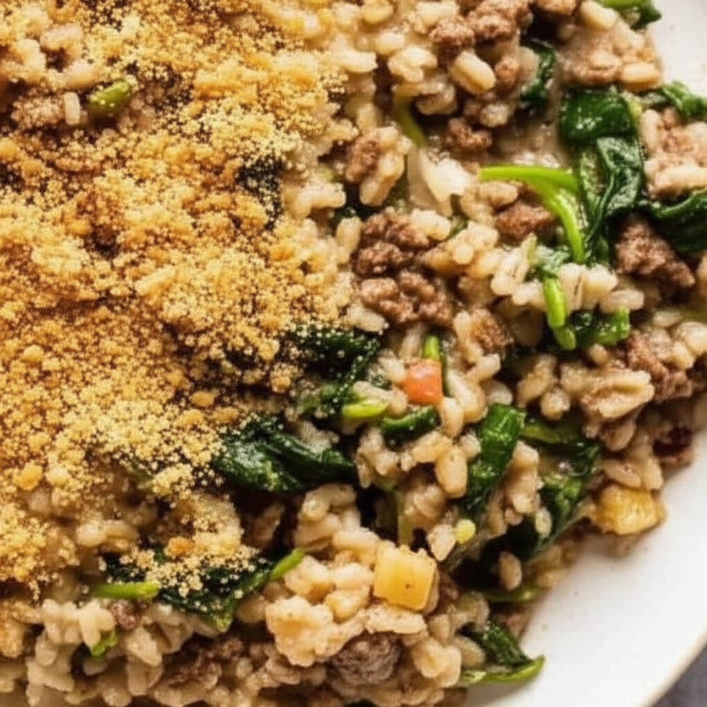 Beefy Spinach And Rice image