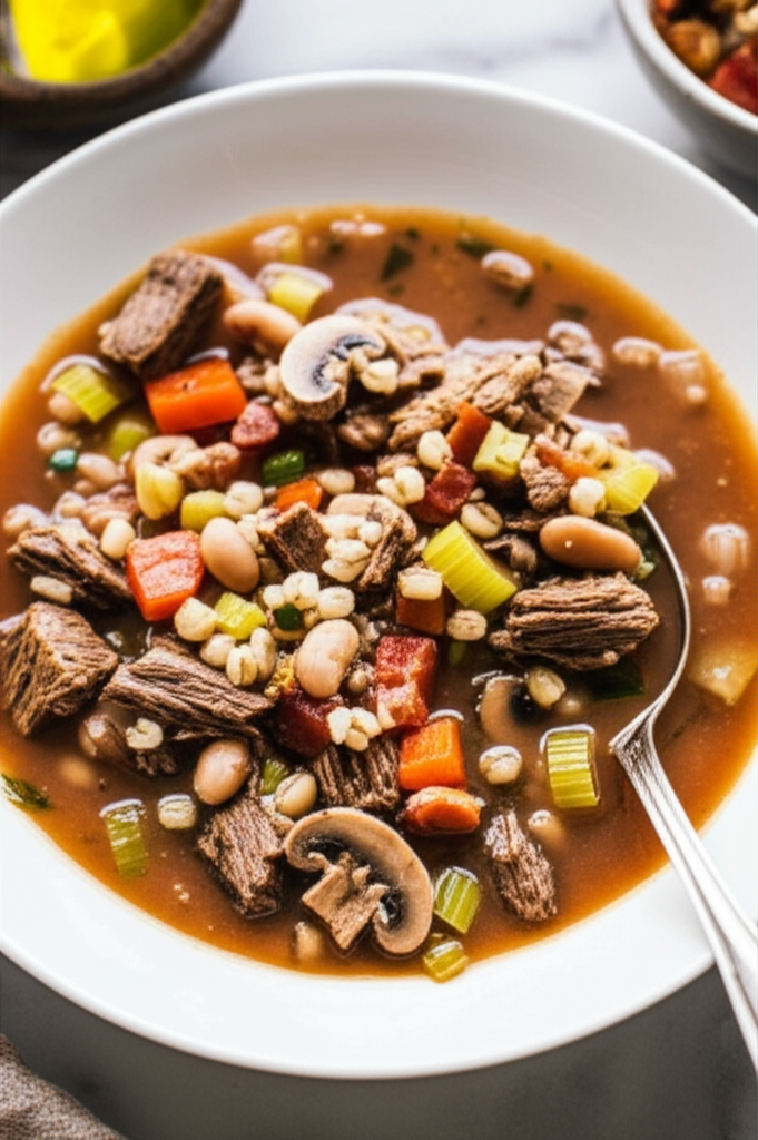 Beefy Beany Barley Soup image