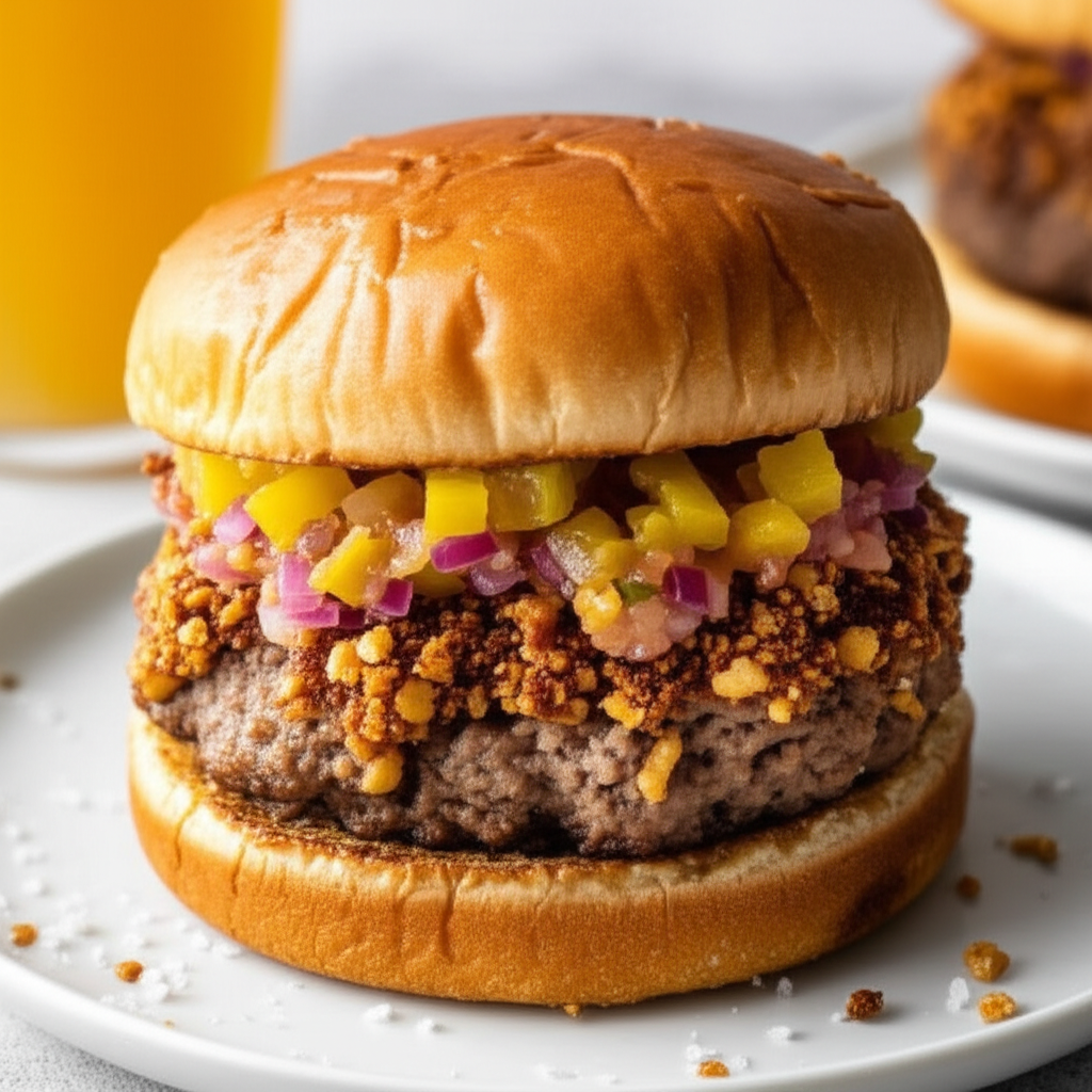 Beer And Pretzel Burgers image