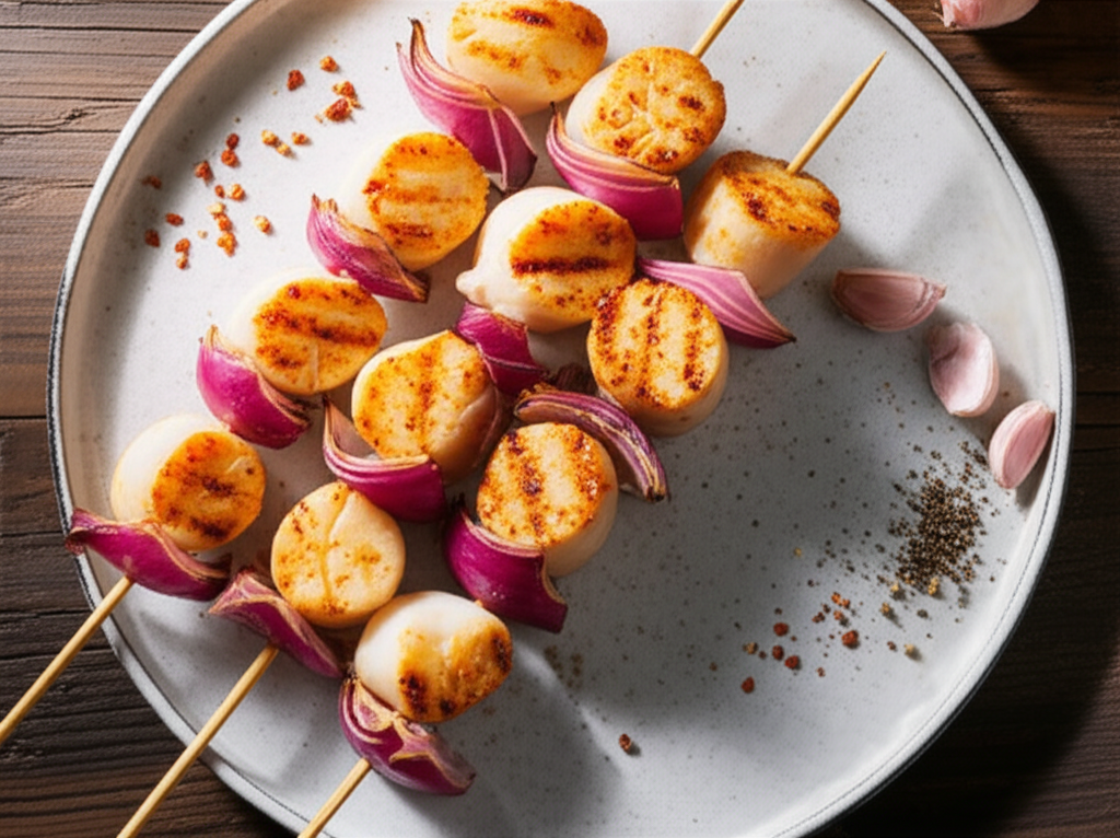 Beer And Scallop Kebabs image