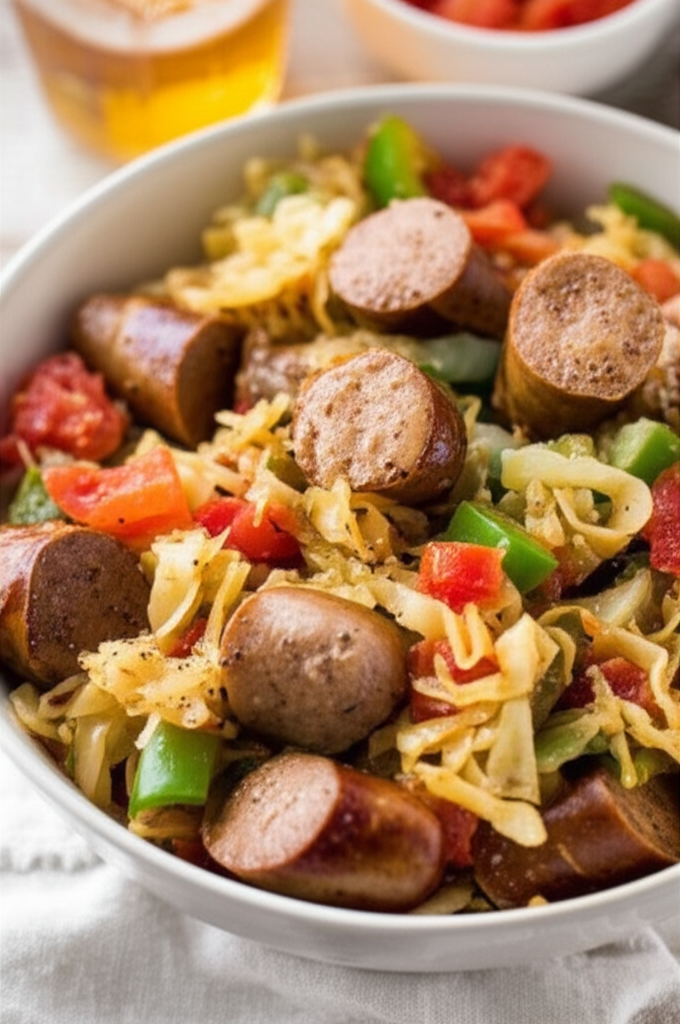 Beer Bratwurst And Cabbage image
