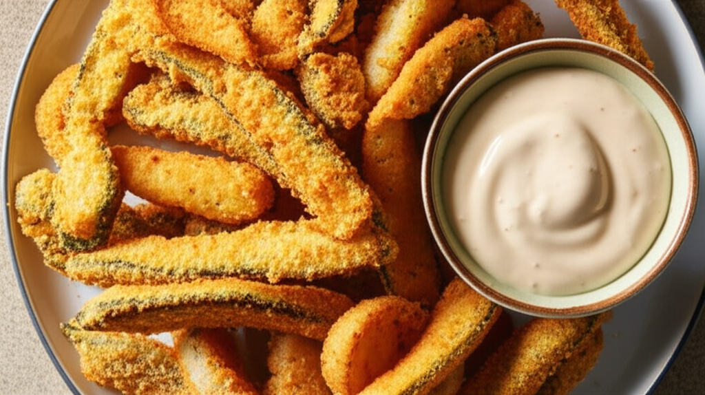 Beer Batter Fried Jalapeno Strips Onion Petals Pickles image