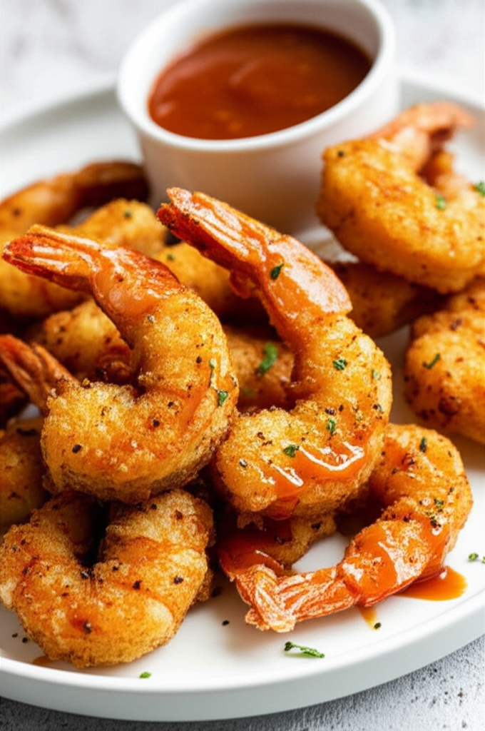 Beer Battered Shrimp With Chipotle Honey Sauce image