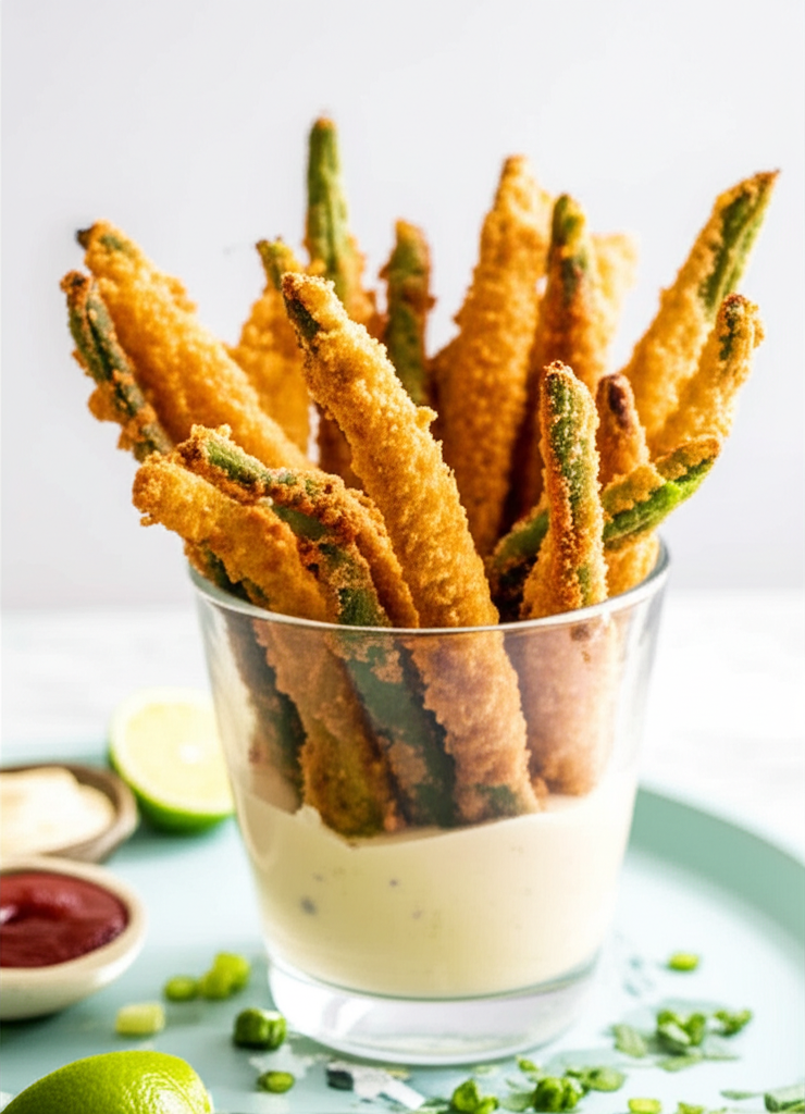 Beer Battered String Green Beans With Remoulade Dip image