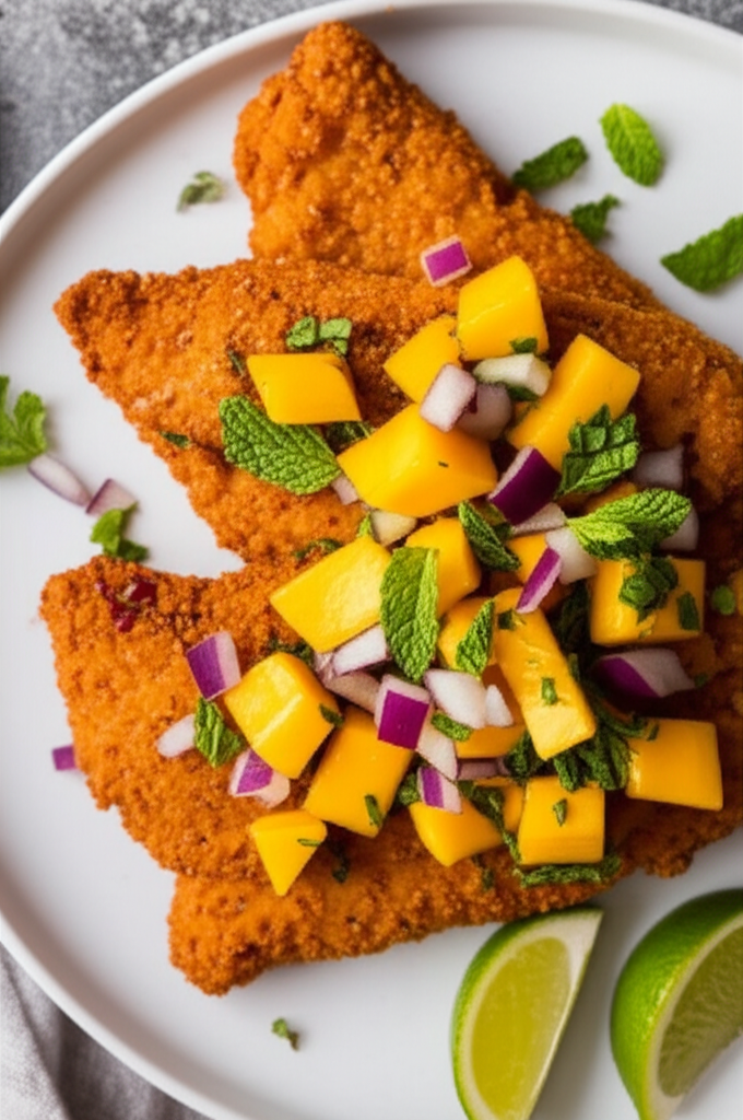 Beer Battered Tilapia With Mango Salsa image