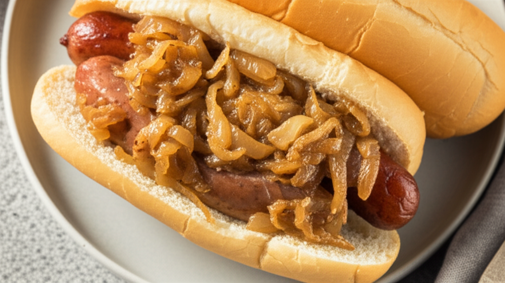 Beer Braised Bratwursts With Onion image