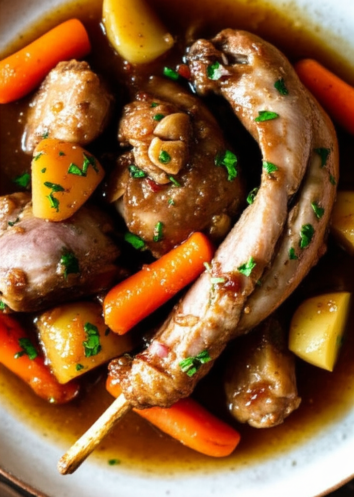 Beer Braised Rabbit Or Chicken For The Crock Pot image
