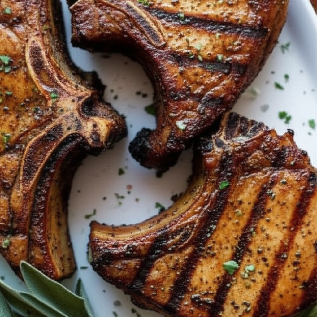Beer Brined Grilled Pork Chops image