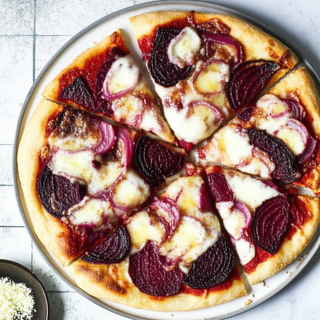 Beet Onion Pizza W Goat Cheese image