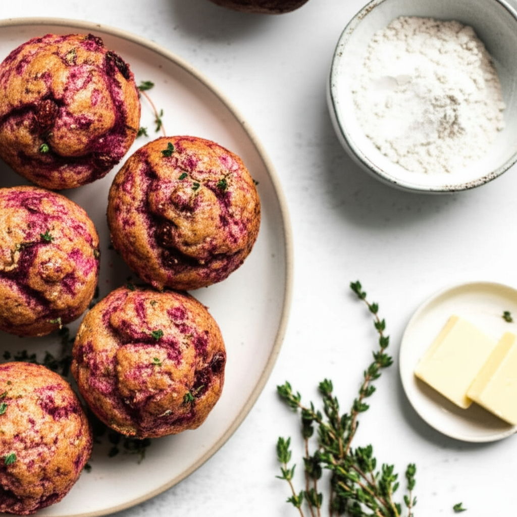 Beetroot Thyme Muffins image