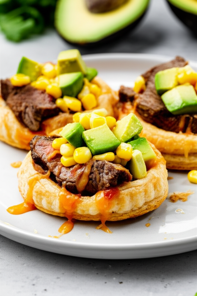 A 1 Steak Puffs With Corn And Avocado Salsa A1 image