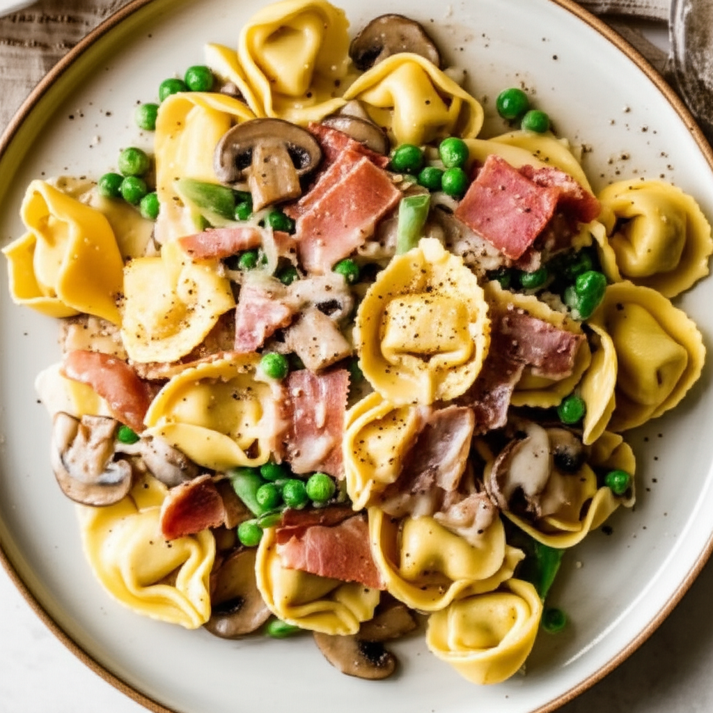 Tortellini Con Prosciutto Funghi E Bisi image
