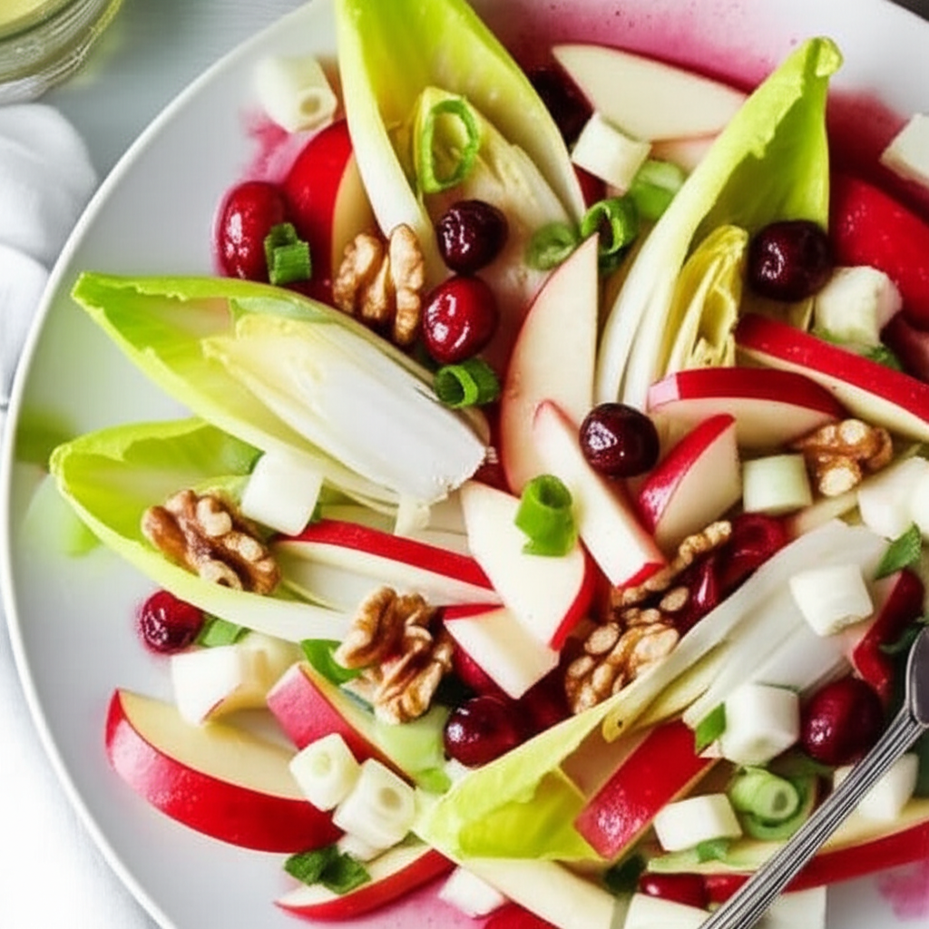 Belgian Endive And Apple Salad With Cranberry Vinaigrette image