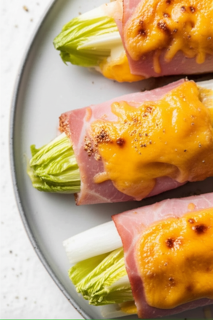 Belgian Endive Wrapped In Ham With Cheese Lof Met Ham En Kaas image