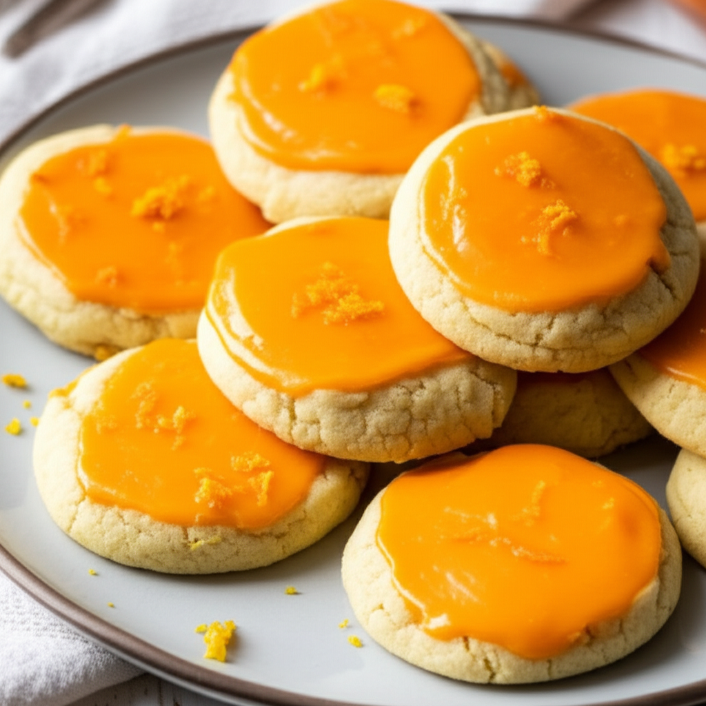 Belgian White Beer Cookies With Orange Icing image