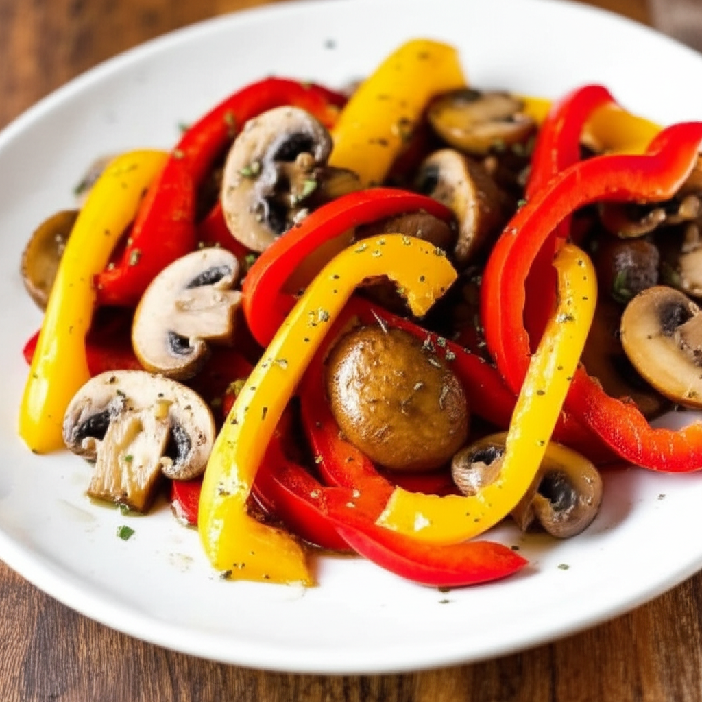 Bell Pepper And Mushroom Saute image
