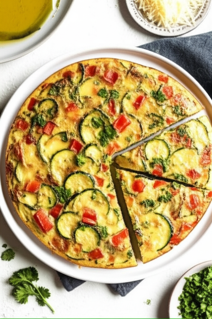 Bell Pepper And Zucchini Frittata image