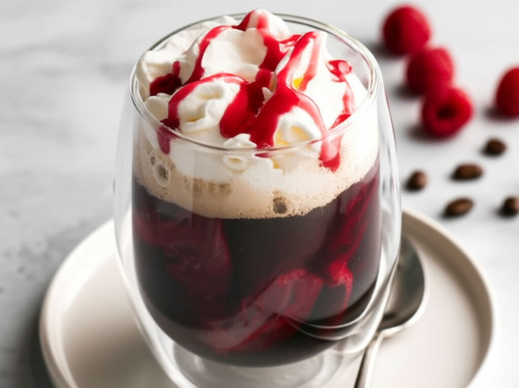 Bella Notte Coffee With Raspberry Di Amore And Whipped Cream image