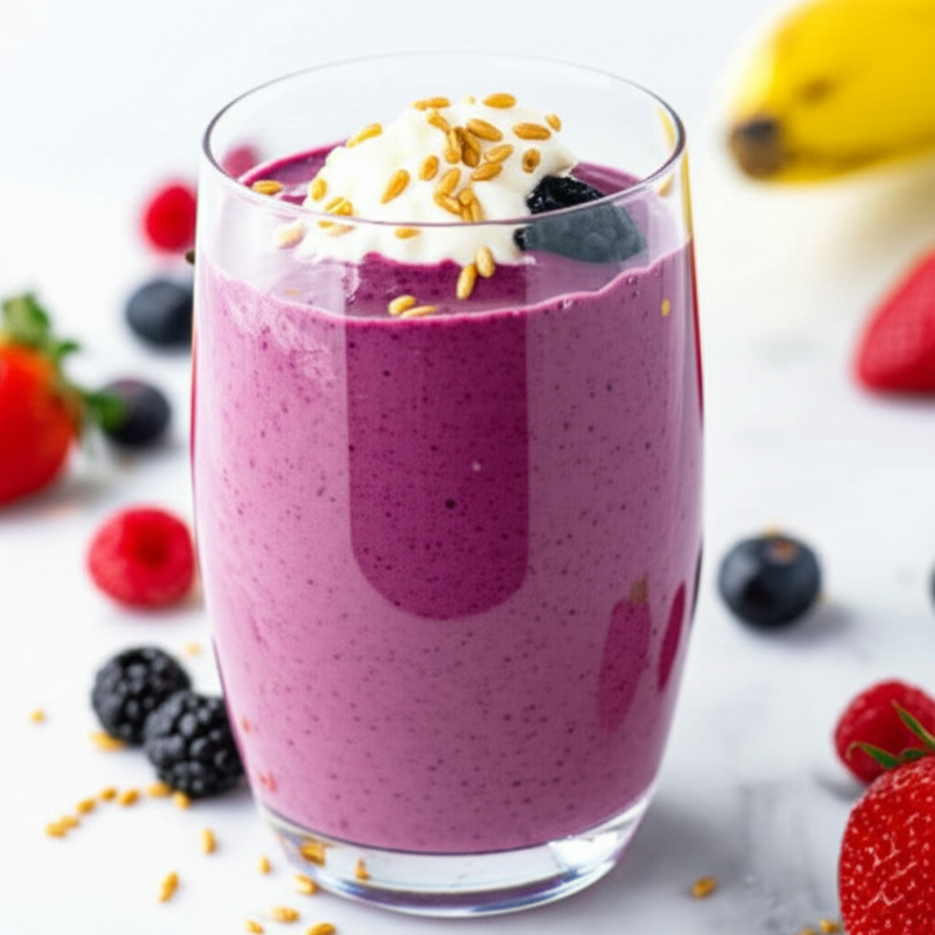 Berry Blast Protein Shake Fruit Smoothie image