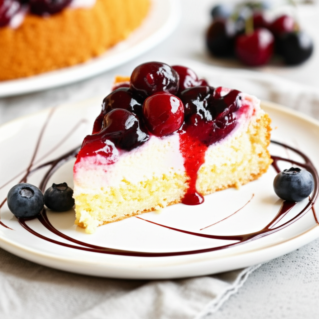 Berry Cherry Sponge Cake image