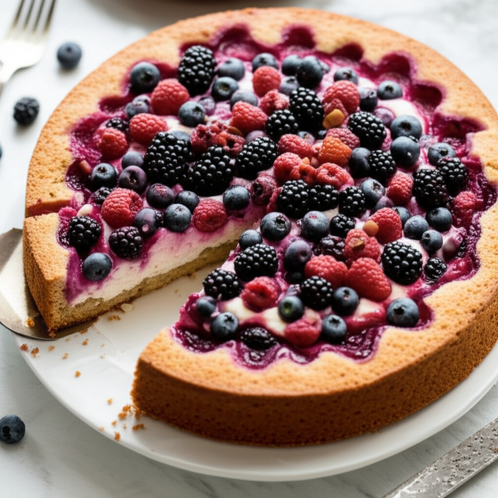 Berry Cream Cake image