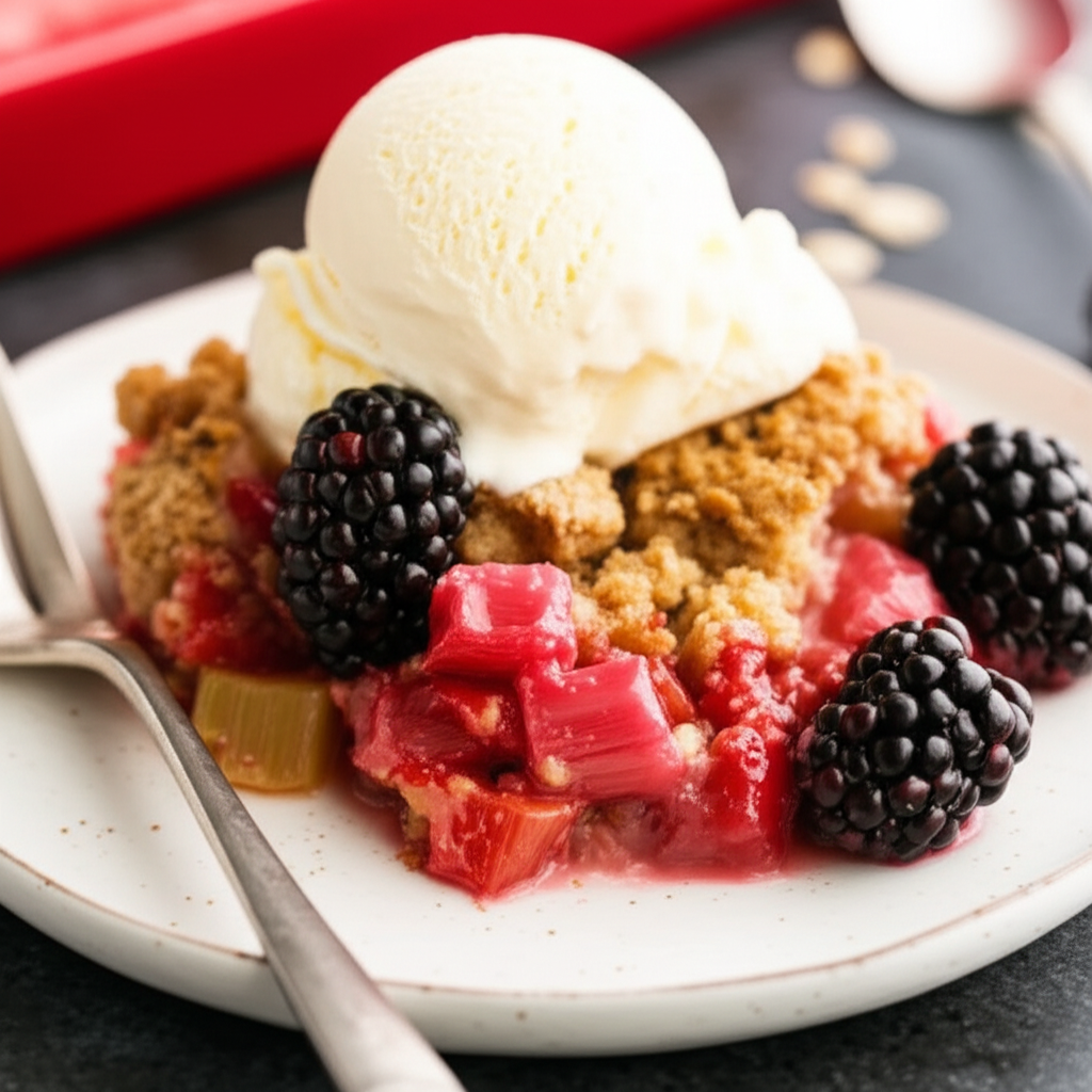 Berry Delicious Rhubarb Crisp Recipe image