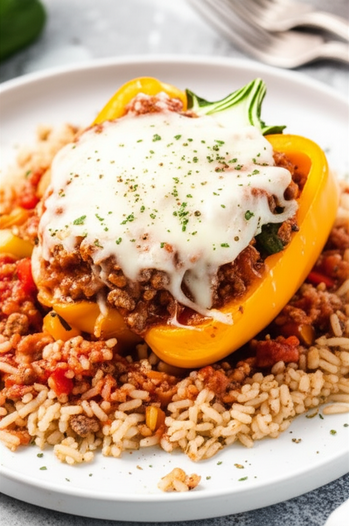 Unstuffed Bell Peppers Parmigiana image