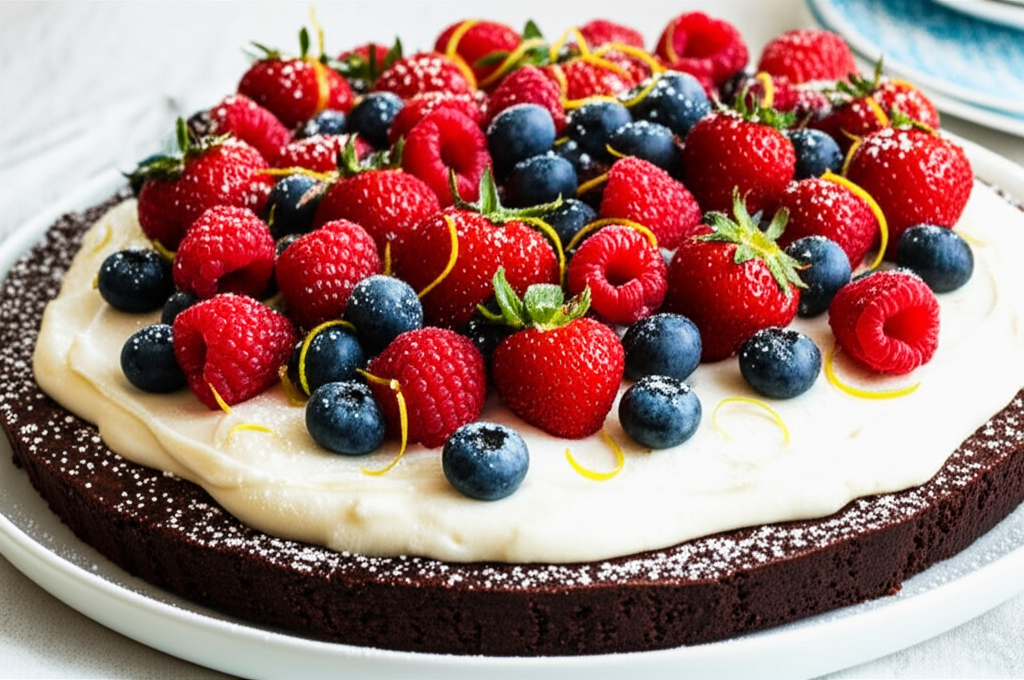 Berry Patch Brownie Pizza image