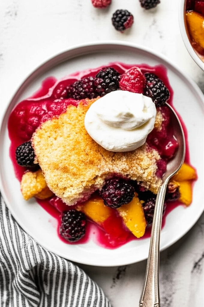 Berry Peach Cobbler Crock Pot image
