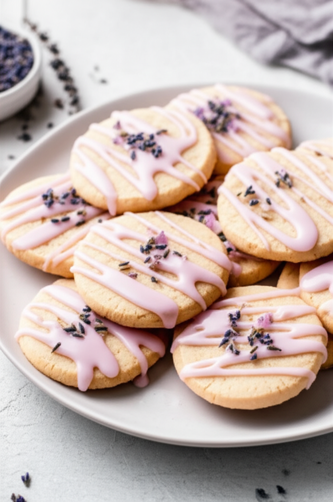 Victorian Lavender Cookies With Rose Water Icing image