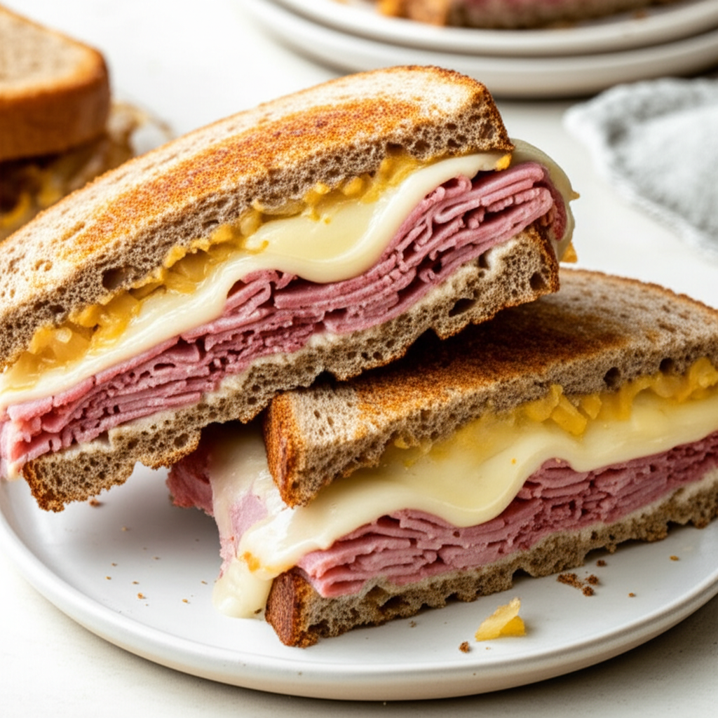 Waffle Iron Reuben Sandwich Emeril Lagasse image