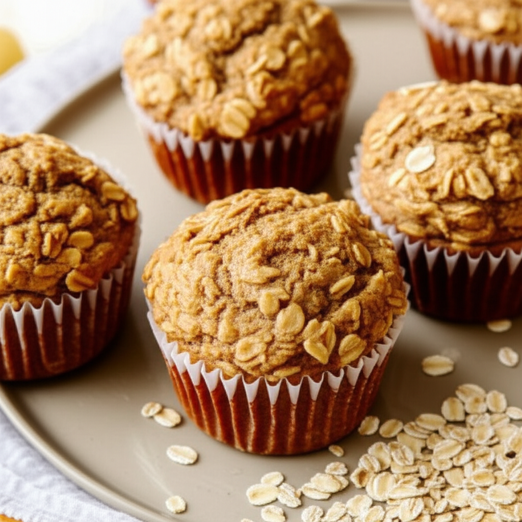 Best Ever Eggless Banana Oatmeal Muffins image